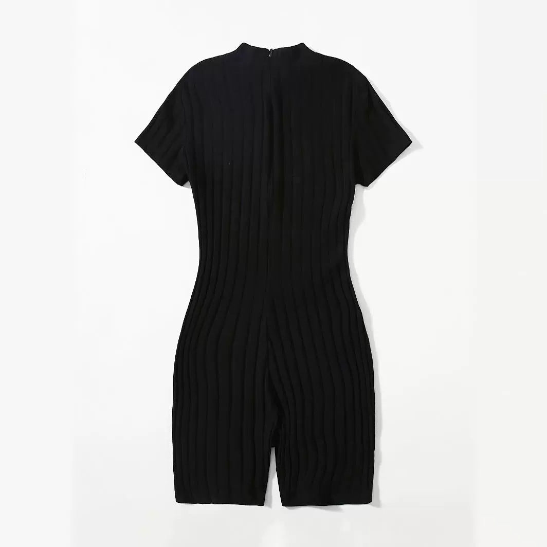European And American Style Fashionable Temperament Slim Fit Sexy Short Sleeve Jumpsuit