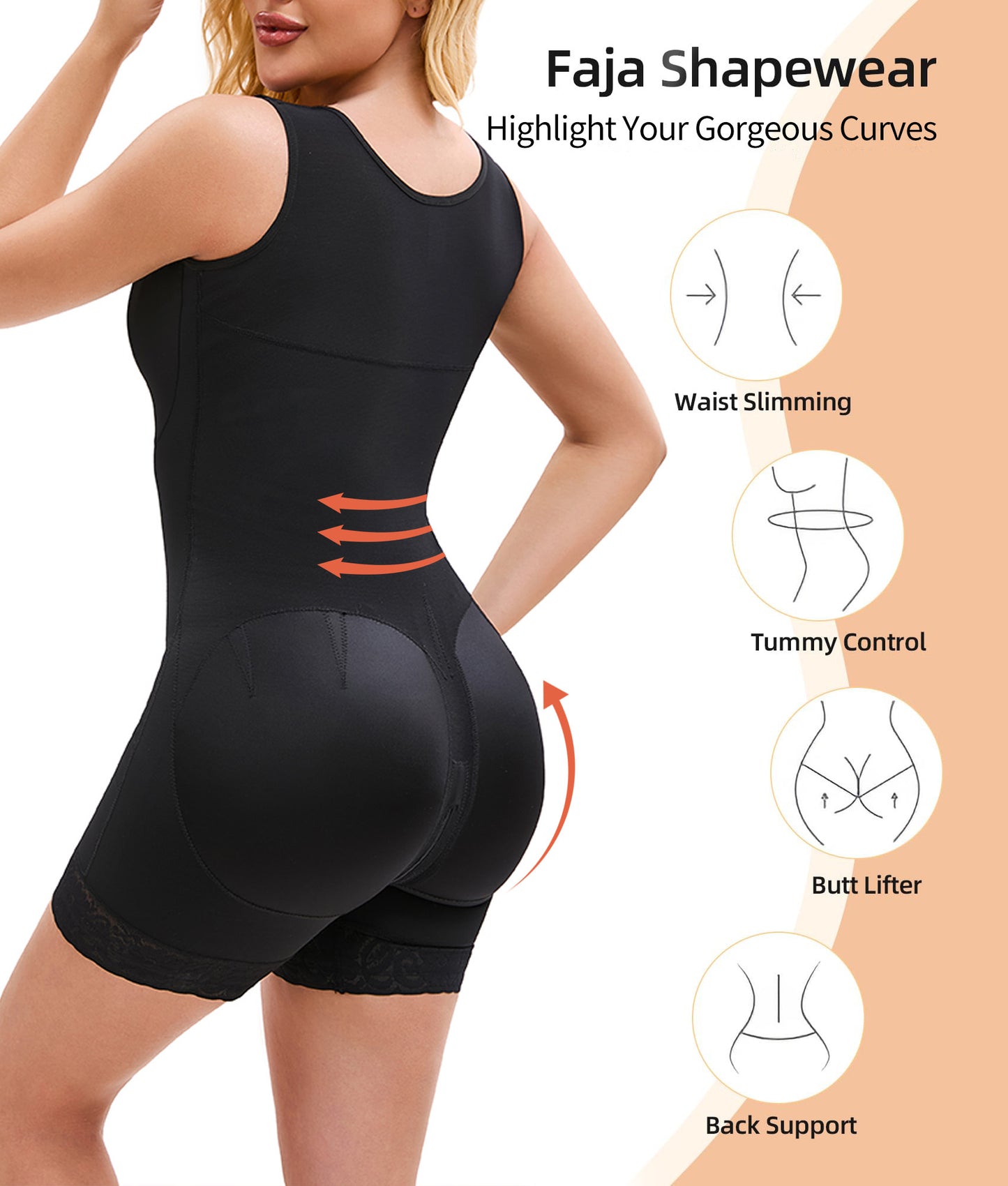 Surprise tummy control with butt lift and pelvic area